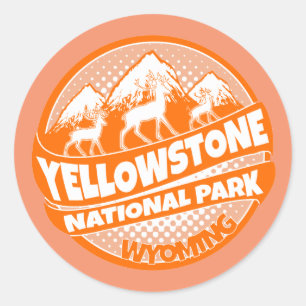 Yellowstone nationalparken Wyoming orange dekal Runt Klistermärke