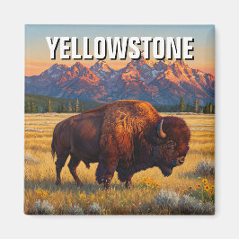 Yellowstone nationalparksbison magnet