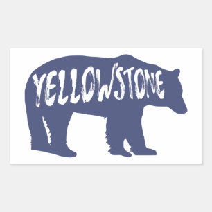 Yellowstone nationalparksbjörn rektangulärt klistermärke