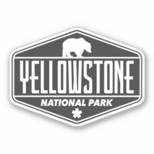 Yellowstone nationalparksbjörn - Retro Travel Klistermärken