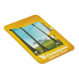 Yellowstone nationalparkssemester poster. magnet