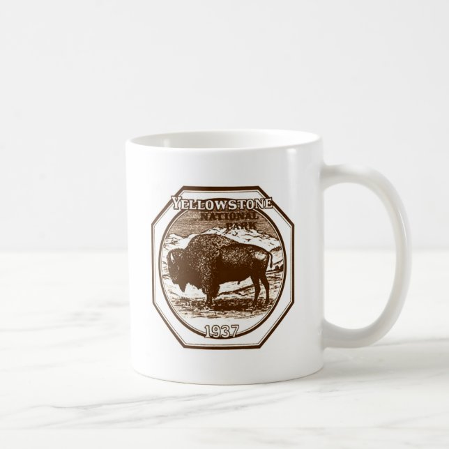 Yellowstone nationalparkvintage 1937 kaffemugg (Höger)