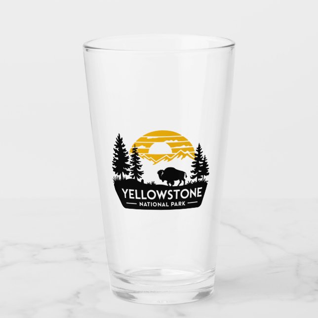 Yellowstone Nationpark Drinking Glass Tumbler Glaskopp (Framsida)