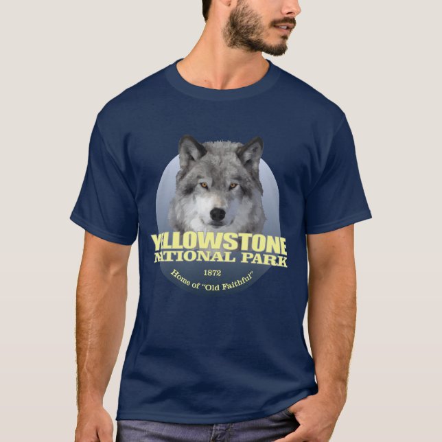 Yellowstone NP (Grått Varg) 2 WT T Shirt (Framsida)
