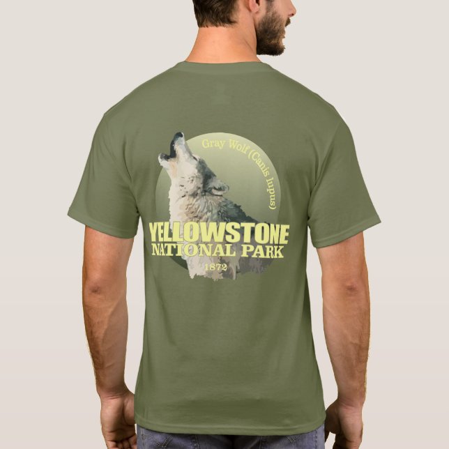 Yellowstone NP (Grått Varg) WT T Shirt (Baksida)