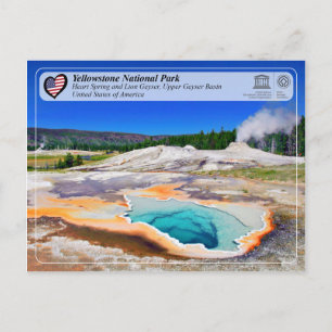 Yellowstone NP - Heart Vår och Lejon Geyser Vykort