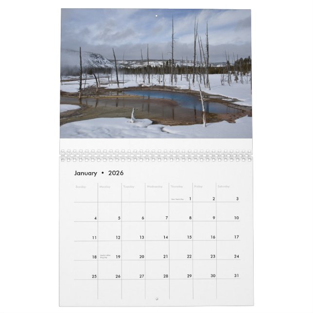 Yellowstone och Tetons Kalender (Jan 2026)