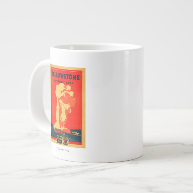 Yellowstone, Old Faithful Advertising Poster Jumbo Mugg (Framsida vänster)
