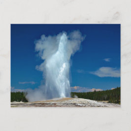 Yellowstone Old Faithful Ligcape Photo Vykort