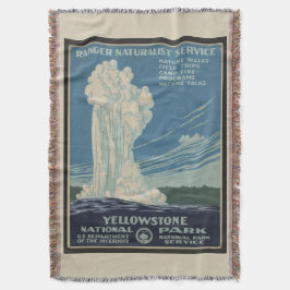 Yellowstone Old Faithful Park Vintage affisch Filt