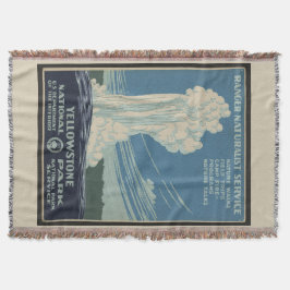 Yellowstone Old Faithful Park Vintage affisch Filt