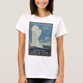 Yellowstone Old Faithful Park Vintage affisch T Shirt