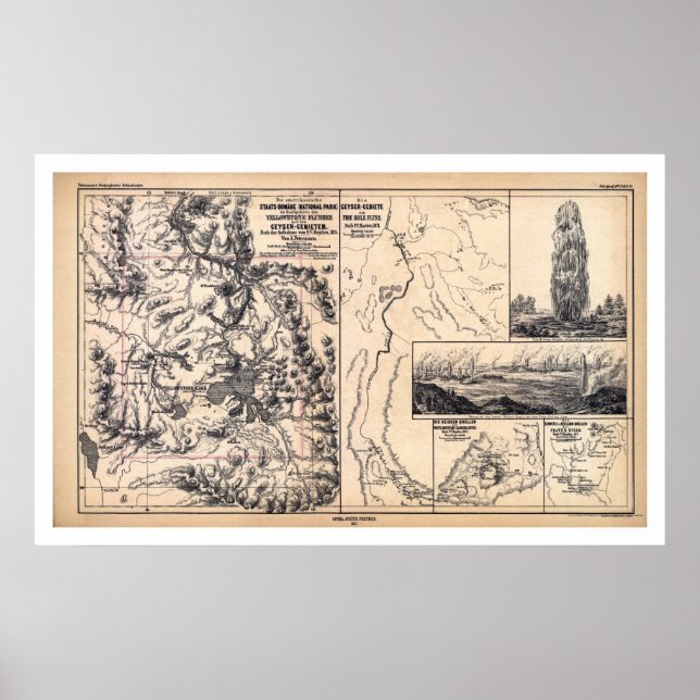 Yellowstone På tyska Poster 1871 (Framsidan)