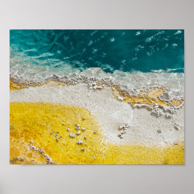 Yellowstone Park-Abstrakten i Teal och Gult Poster (Framsidan)
