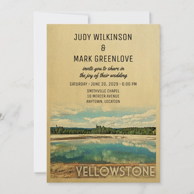 Yellowstone Park Bröllopsinbjudan Inbjudningar (Framsida)