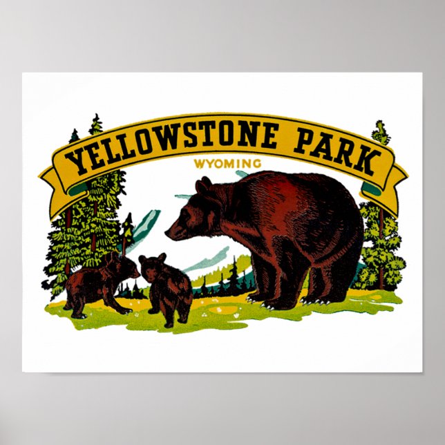 Yellowstone Park Poster (Framsidan)