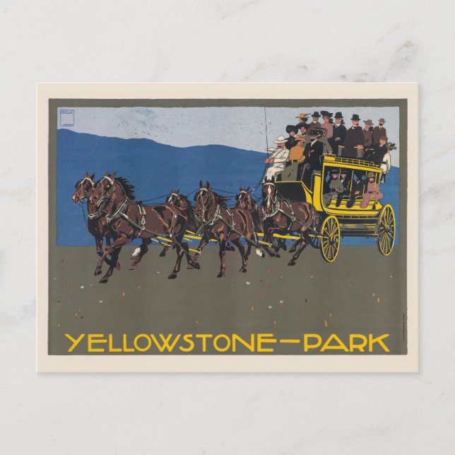 Yellowstone-Park USA Vintage affisch 1910 Vykort (Framsida)