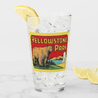 Yellowstone Park Vintage resor Pint Glass Glaskopp