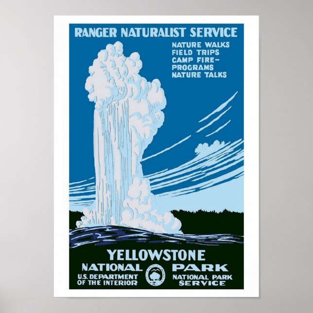 "Yellowstone Park" Vintage WPA Poster (Framsidan)