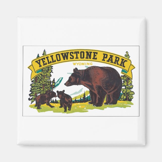 Yellowstone Park, Wyoming Magnet (Framsidan)