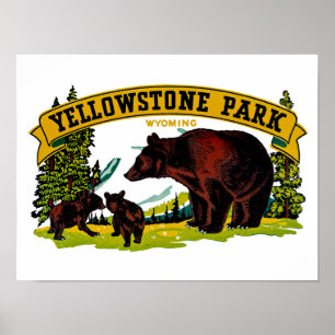 Yellowstone parkerar poster