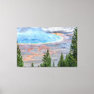 Yellowstone Prismatic Hett Vår Canvas Art