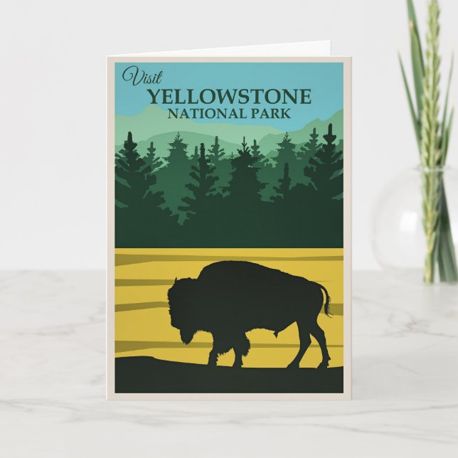 Yellowstone-resemapposters Kort (Framsida)