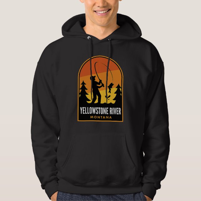 Yellowstone River Montana Fishing Hoodie (Framsida)