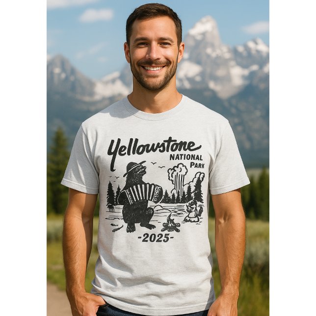Yellowstone Road Trip 2025 Familjeutflykt T-shirt (Yellowstone National Park Shirts – Custom Graphic Tees)