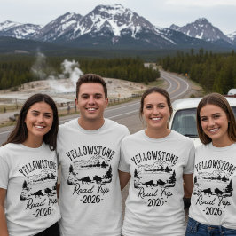 Yellowstone Road Trip 2026 Familjeutflykt T-shirt