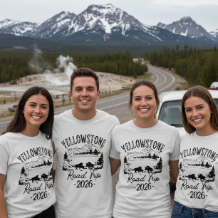 Yellowstone Road Trip 2026 Familjeutflykt T-shirt