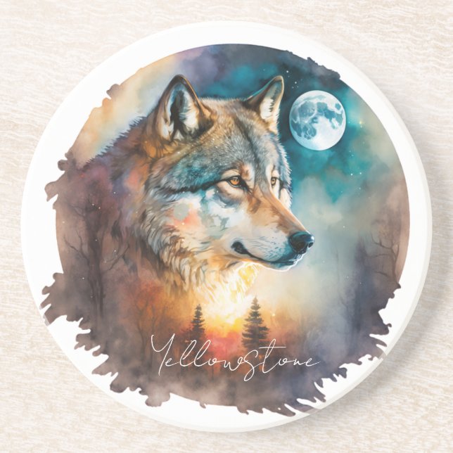 Yellowstone Sandstens Coaster Varg Underlägg (Framsidan)