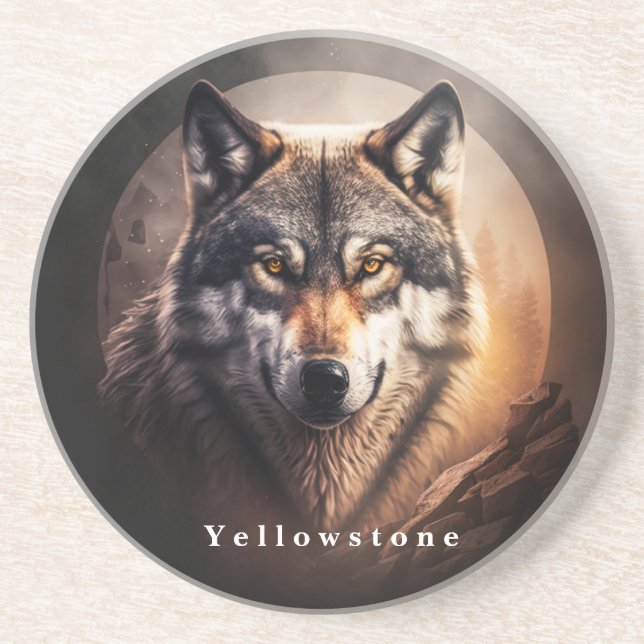 Yellowstone Sandstens Coaster Varg Underlägg (Framsidan)