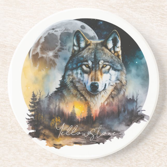 Yellowstone Sandstens Coaster Varg Underlägg (Framsidan)