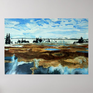 Yellowstone Sjö i Winter Poster