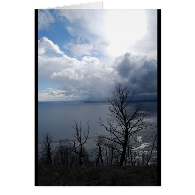 Yellowstone Sjö Sunset OBS Kort (Framsidan)