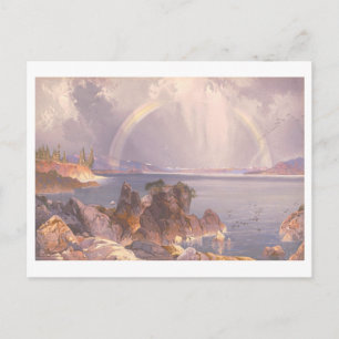 Yellowstone Sjö Vintage Prang Lithograph Vykort