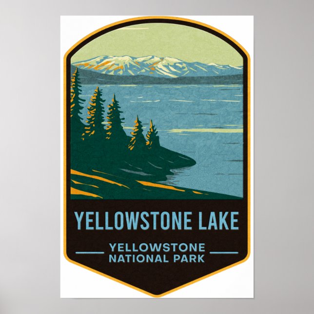 Yellowstone Sjö Yellowstone nationalpark Poster (Framsidan)