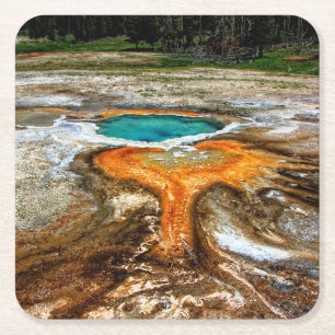Yellowstone termisk bassäng underlägg papper kvadrat