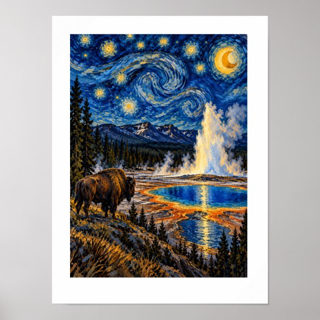 Yellowstone under stjärnorna  poster (Framsidan)