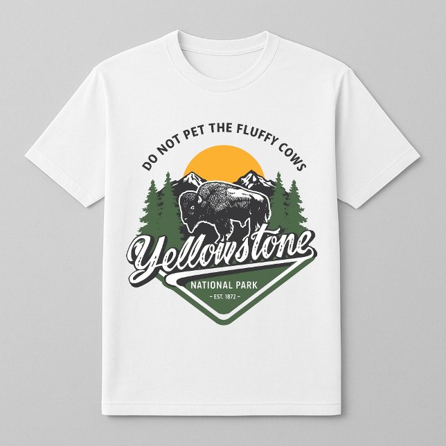 Yellowstone uppfyller inte fluffy Cows Bison T Shirt (Skapare uppladdad)