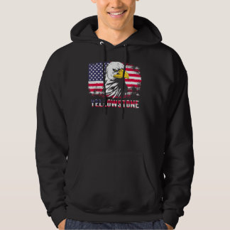 Yellowstone Us Flagga Eagle Hoodie