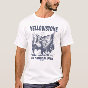 Yellowstone US National Park 1872 Bison Mountain L T Shirt