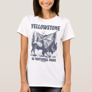Yellowstone US National Park 1872 Bison Mountain T Shirt
