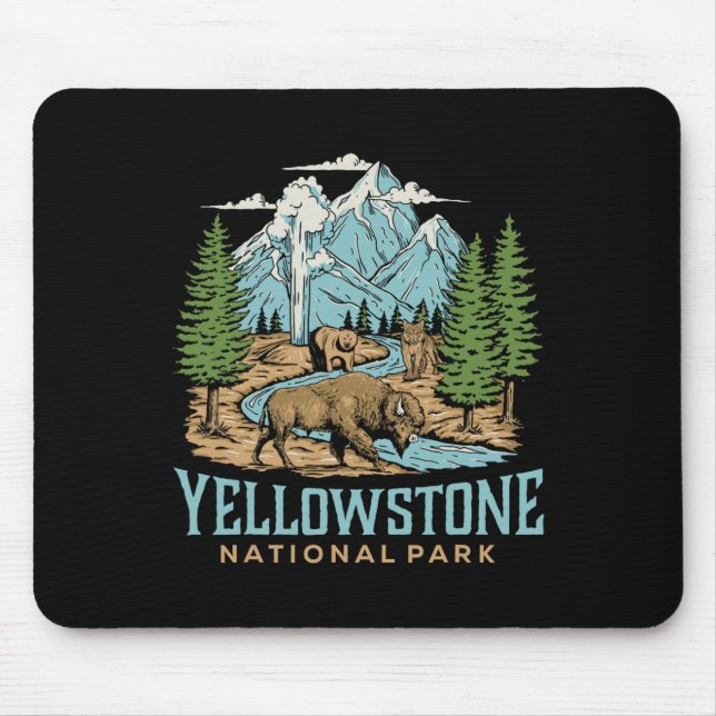 Yellowstone Us National Park Varg Bison Bear Vinta Musmatta (Framsidan)