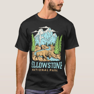 Yellowstone Us National Park Varg Bison Bear Vinta T Shirt