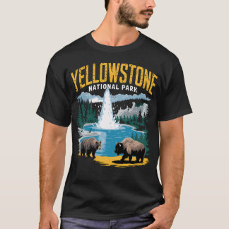 Yellowstone Us Nationalpark Varg Bison Björn T Shirt