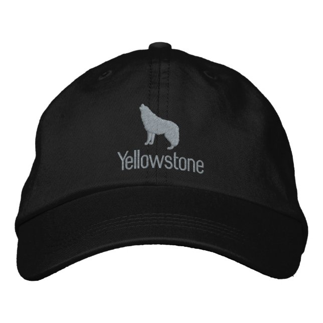 Yellowstone-Varg Baskebollkapp med broderade hörn Broderad Keps (Framsida)