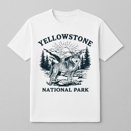 Yellowstone-Varg och vattenfall T Shirt