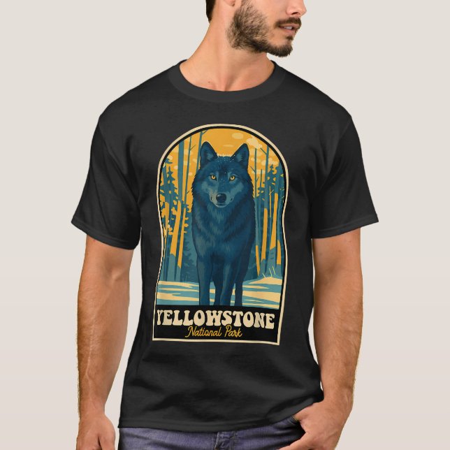 Yellowstone Varg Vintage Nationalpark T Shirt (Framsida)